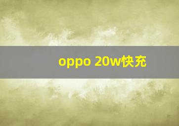 oppo 20w快充